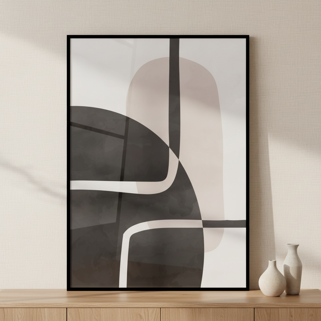 Close black white painting chair ภาพติดผังสไตล์สแกนดิเนเวีย สำหรับตกแต่งบ้านและคอนโด พร้อมกรอบคุณภาพ