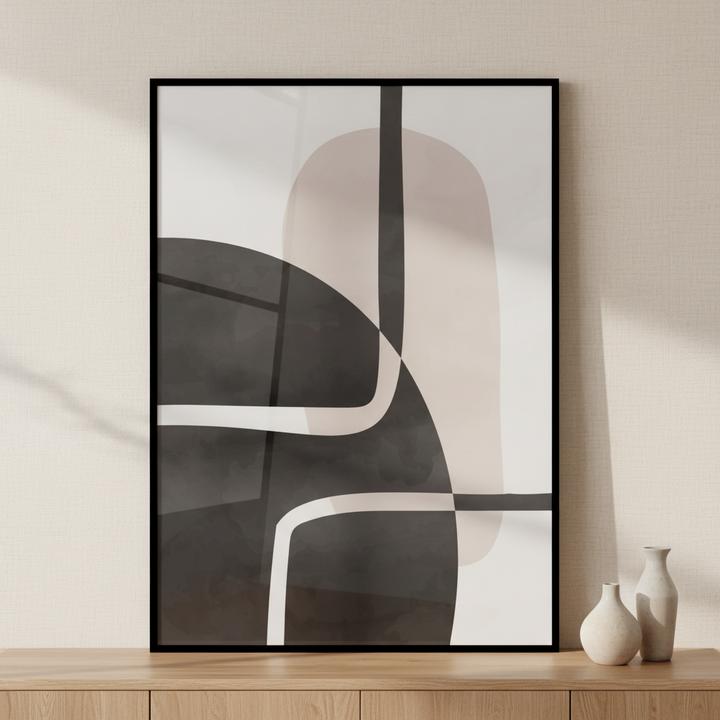 Close black white painting chair ภาพติดผังสไตล์สแกนดิเนเวีย สำหรับตกแต่งบ้านและคอนโด พร้อมกรอบคุณภาพ