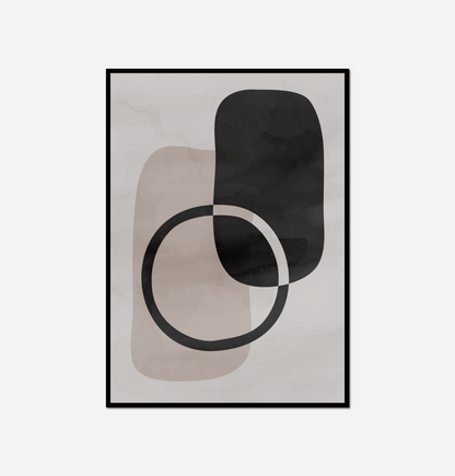 Black white painting black circle