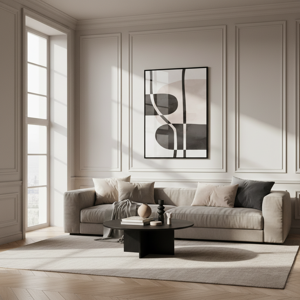 Close black white painting