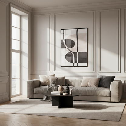 Close black white painting