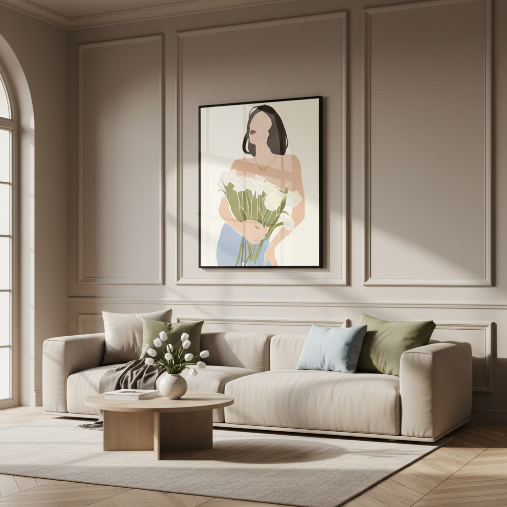Woman holding bouquet flowers her hands