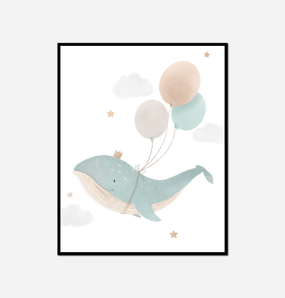 Close whale balloons