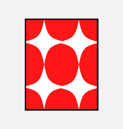 Close red white polka dot