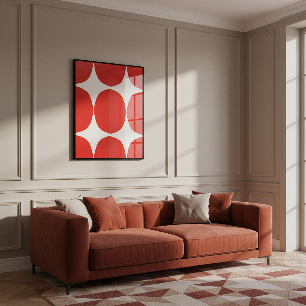 Close red white polka dot