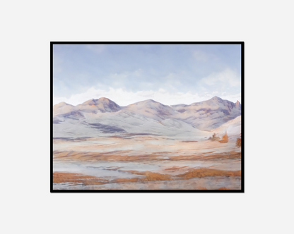 Painting landscape mountain range