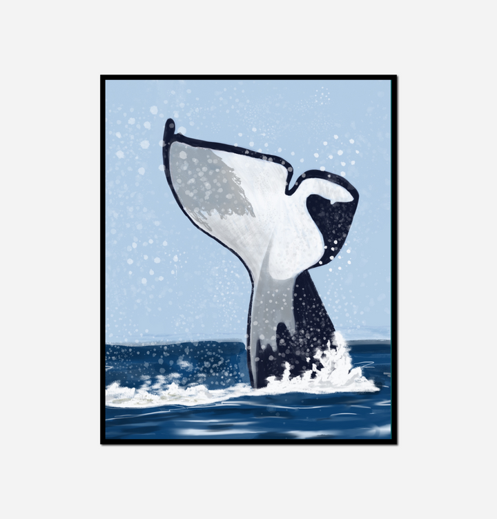 whale tail sticking out water
