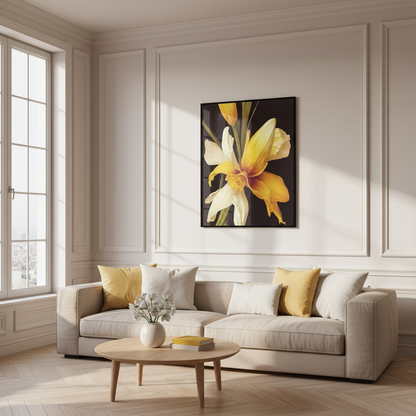 Yellow flower black