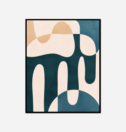 Abstract painting blue beige abstract painting black