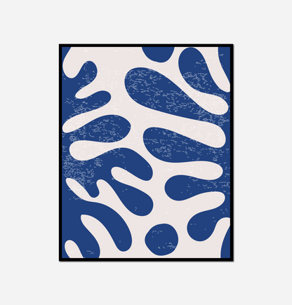 Close blue white abstract painting black