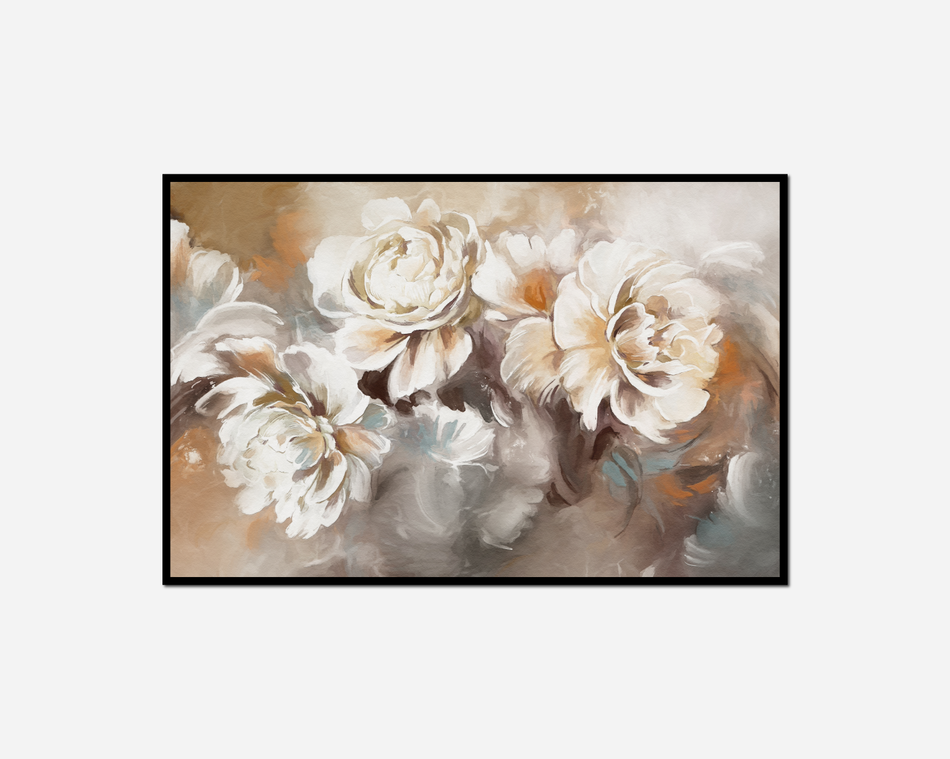 painting white flowers vase