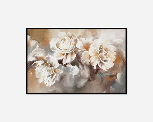 painting white flowers vase