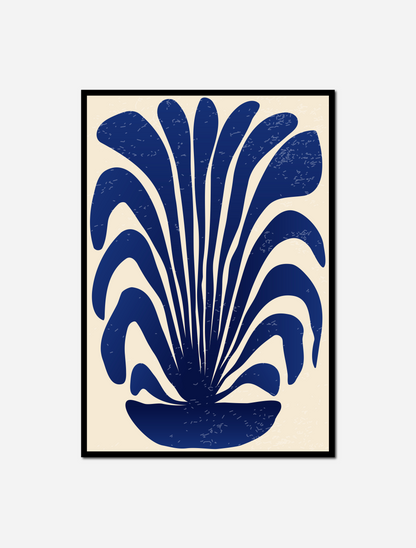Blue white plant black