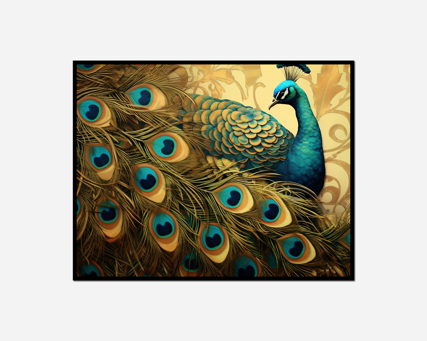 painting peacock blue feathers white