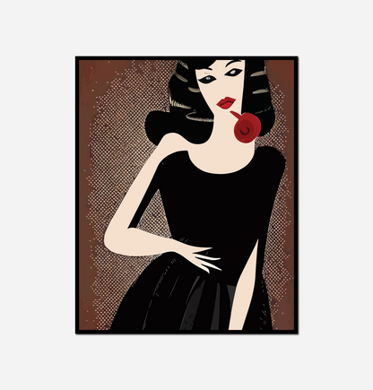 Woman red apple her hand