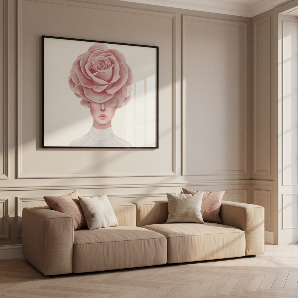 Woman rose her head