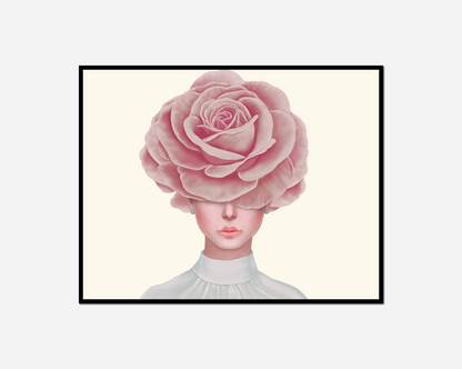 Woman rose her head