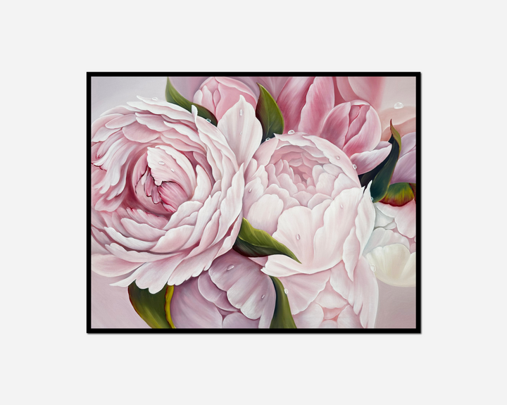 painting pink flowers white