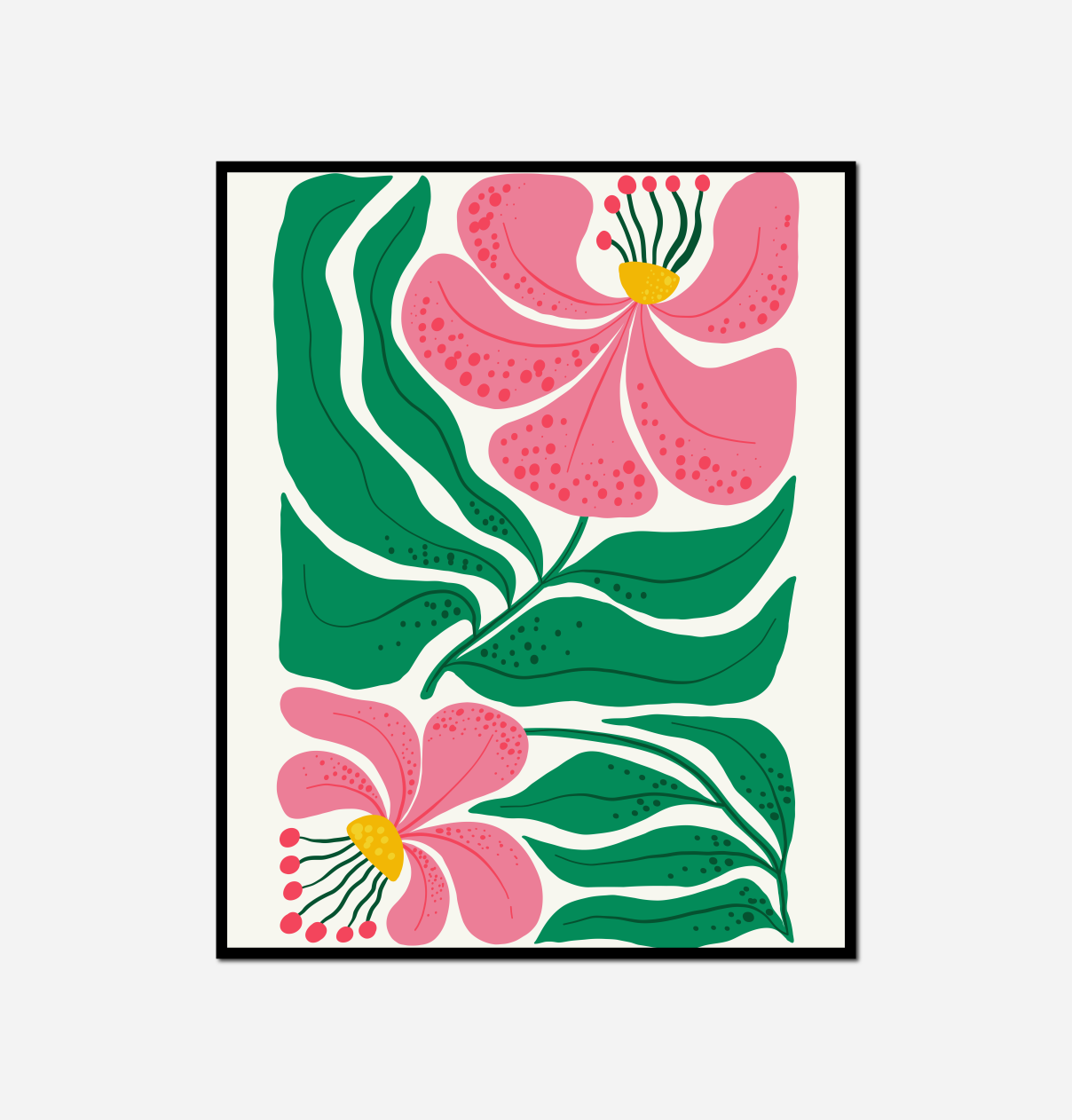 pink flower green leaves