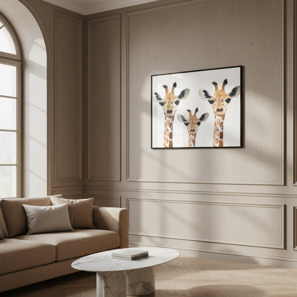 Three giraffes standing together
