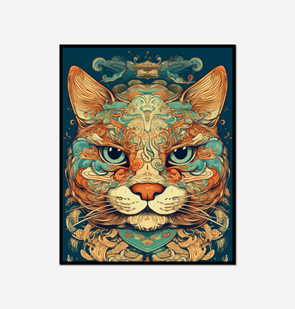 Cat floral pattern