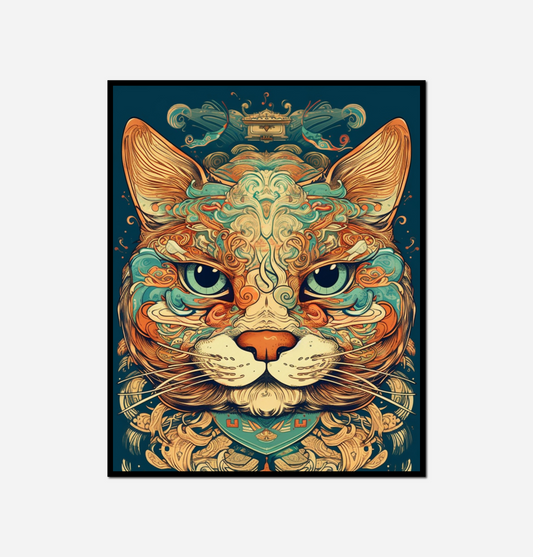cat floral pattern