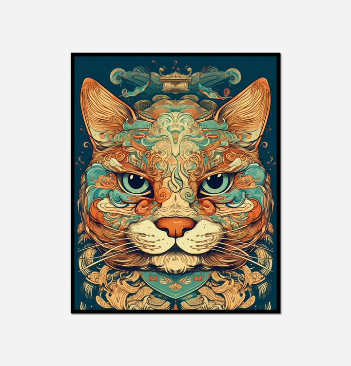 cat floral pattern