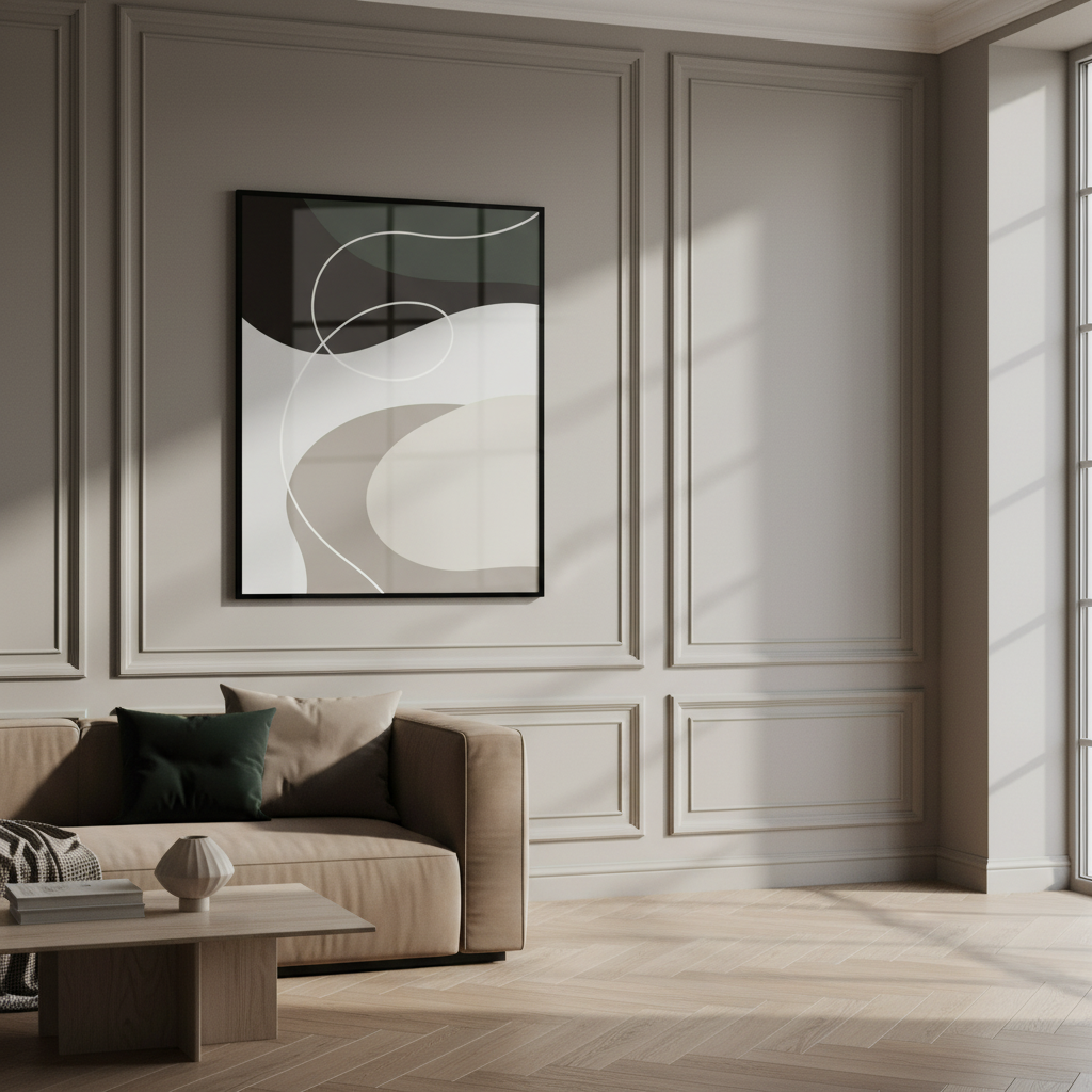 Close black white abstract painting