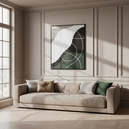 Close painting black white design