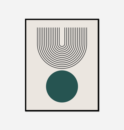 Green circle black white line
