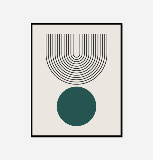 green circle black white line