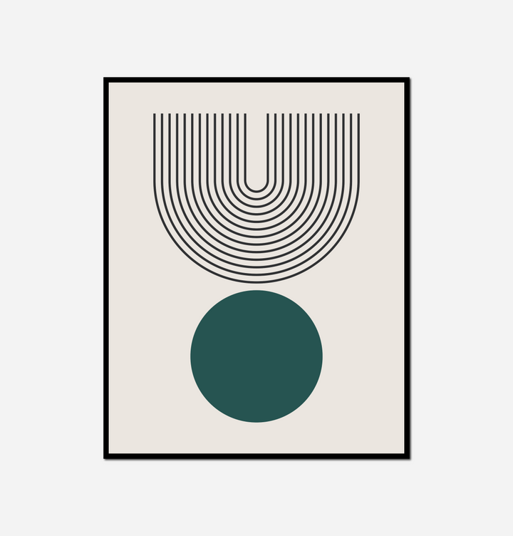 green circle black white line