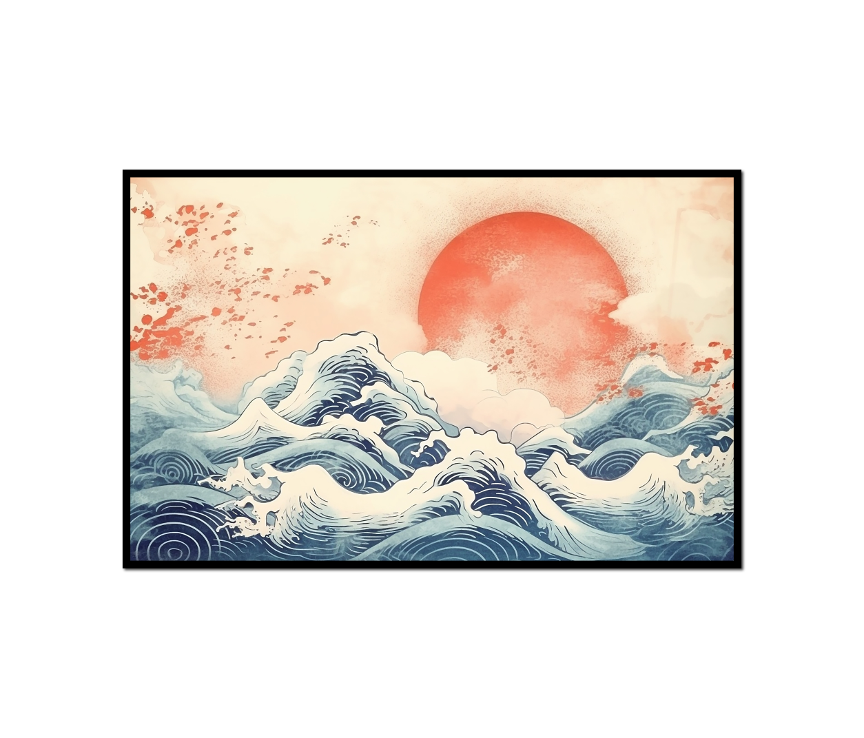 art painting sunset over wave