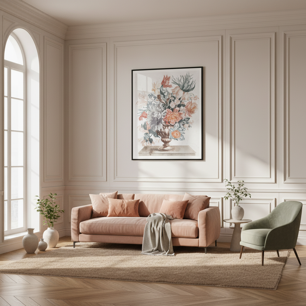Painting flowers vase table