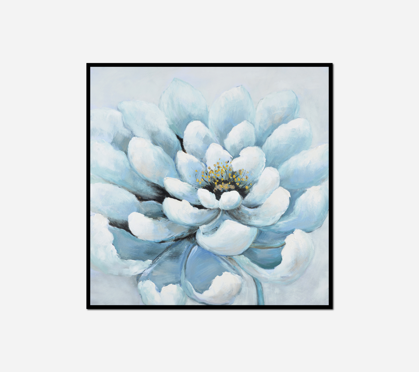 painting blue flower white petals white