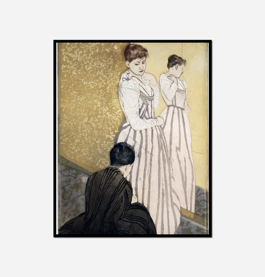 painting two women standing mirror