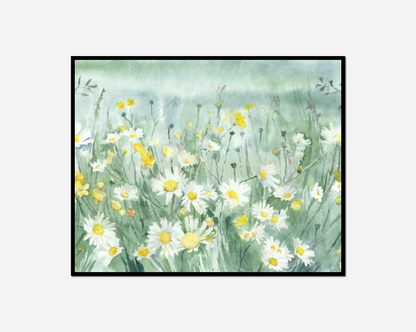Painting field daisies butterfly