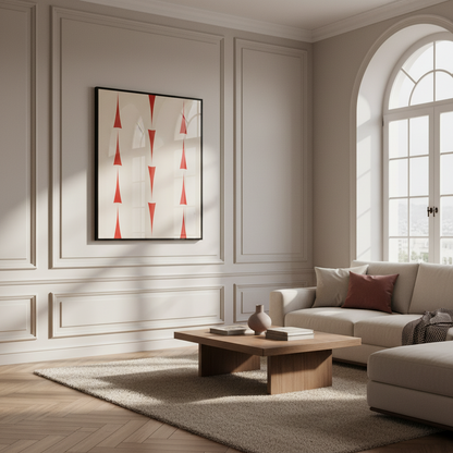 Red white geometric pattern