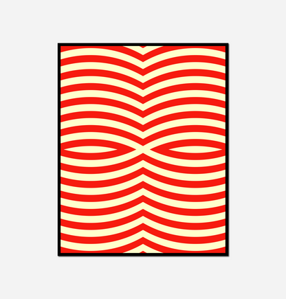 Close red white striped pattern white