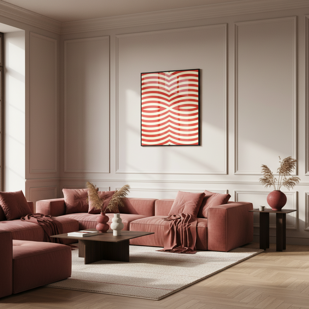 Close red white striped pattern white