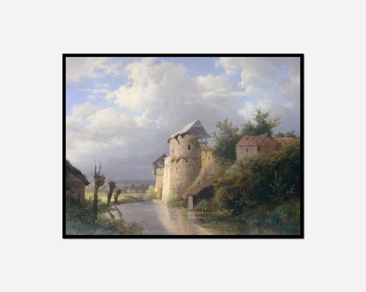 painting castle hill river running