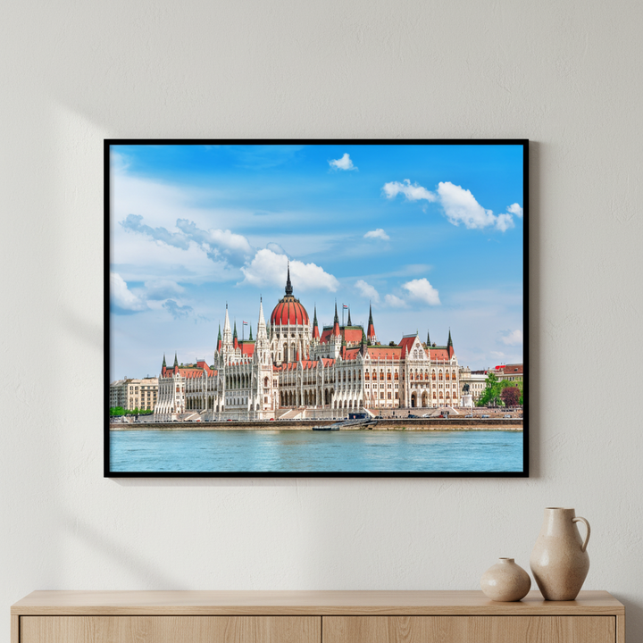 Building red roof clock tower