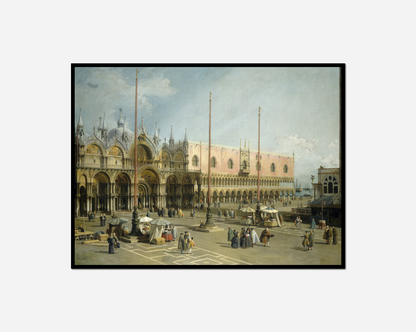 Painting city square horse drawn carriage people