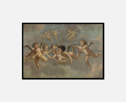 painting angels sky blue