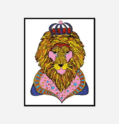 Lion crown its head