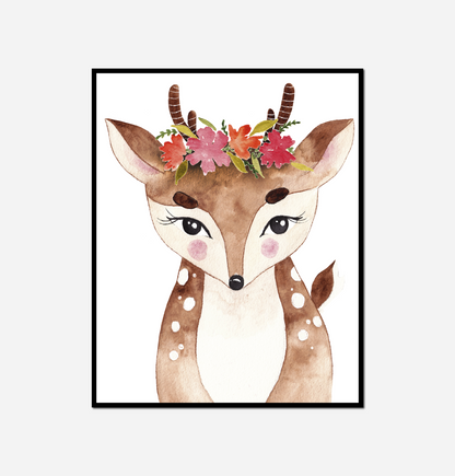 Close deer flower crown its head