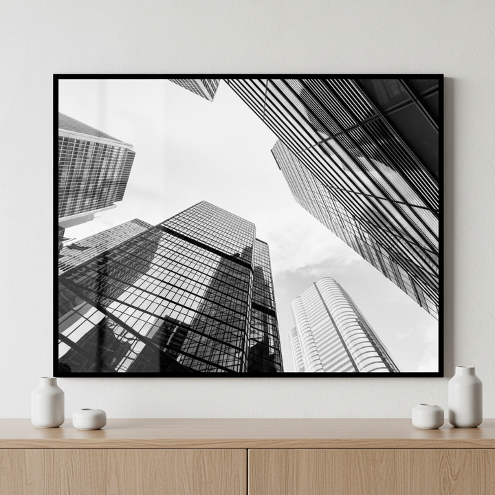 City tall buildings sky