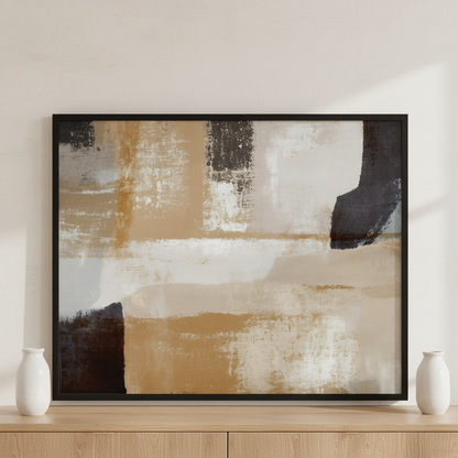 Abstract Painting Brown ภาพติดผังสไตล์วิวธรรมชาติ สำหรับตกแต่งบ้านและคอนโด พร้อมกรอบคุณภาพ