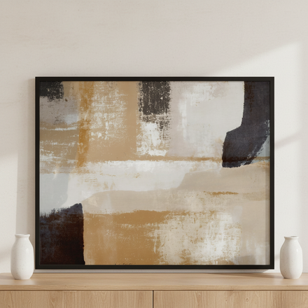Abstract Painting Brown ภาพติดผังสไตล์วิวธรรมชาติ สำหรับตกแต่งบ้านและคอนโด พร้อมกรอบคุณภาพ
