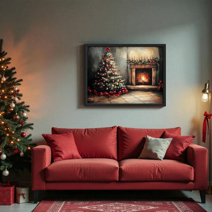 Cozy Night Christmas Tree Print